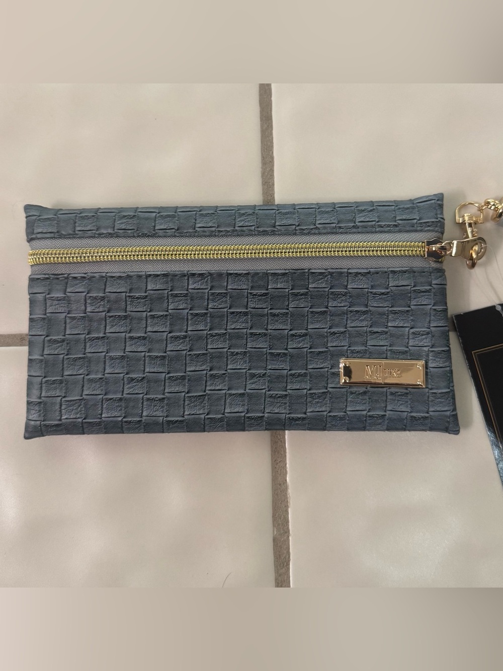 Makeup Junkie Slate Basketweave Bag